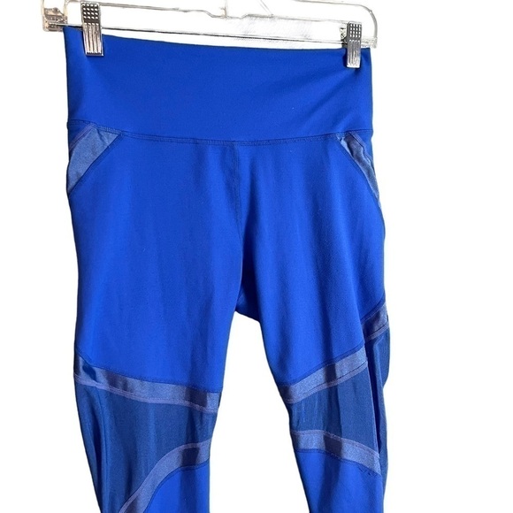 Fabletics Define PowerHold High Waisted Mesh Panel Leggings Blue Lapiz Small EUC - Picture 3 of 10